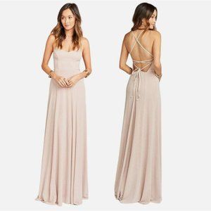 Show Me Your MuMu Godshaw Goddess Gown Dress Sz Medium Dancing Queen Shine Blush